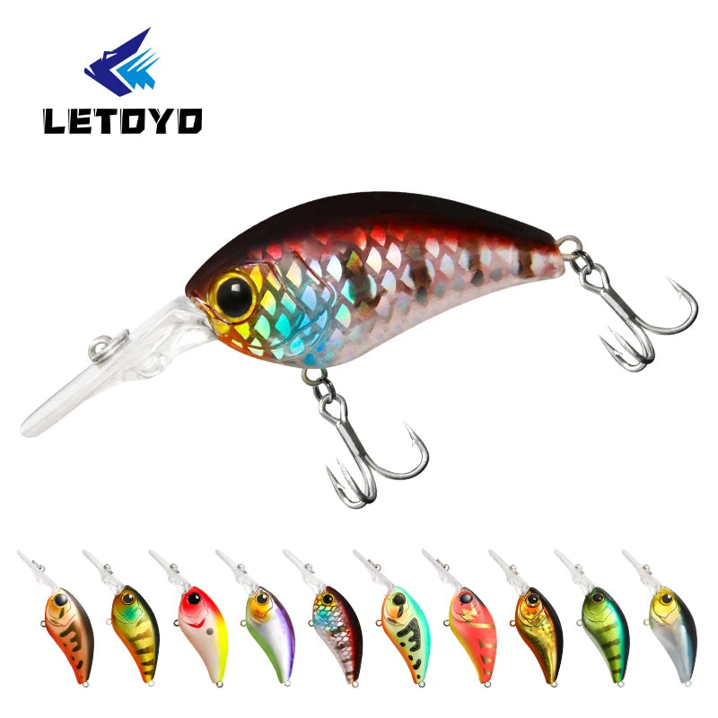 LETOYO 10g 17g 25mm 30mm Floating Crank Fishing Baits Bass Pike Hard Bait Jerkbait Freshwater Saltwater Tuna Fishing Lures