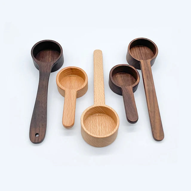 The Factory Provides Black Walnut Beech Coffee Bean Measuring Spoon Wooden Coffee Spoon 8g10g Small Wood Measuring Spoon Beans