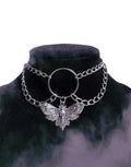 Gothic Dead Head Skull Butterfly Moth Classic Rope Chain Pendant Necklace Hip Hop Choker Wedding Party Jewelry