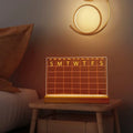 3mm Acrylic Dry Erase Monthly Calendar Memo Notes Whiteboard Illusion Real Wood Holder Led Lamp Base with Color Pens