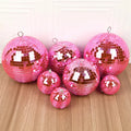 Handmade Eco-friendly Reflective Pink Mirror Ball Stage Beam Lamp KTV Disco Photography Props Christmas Ball Tree Ornament