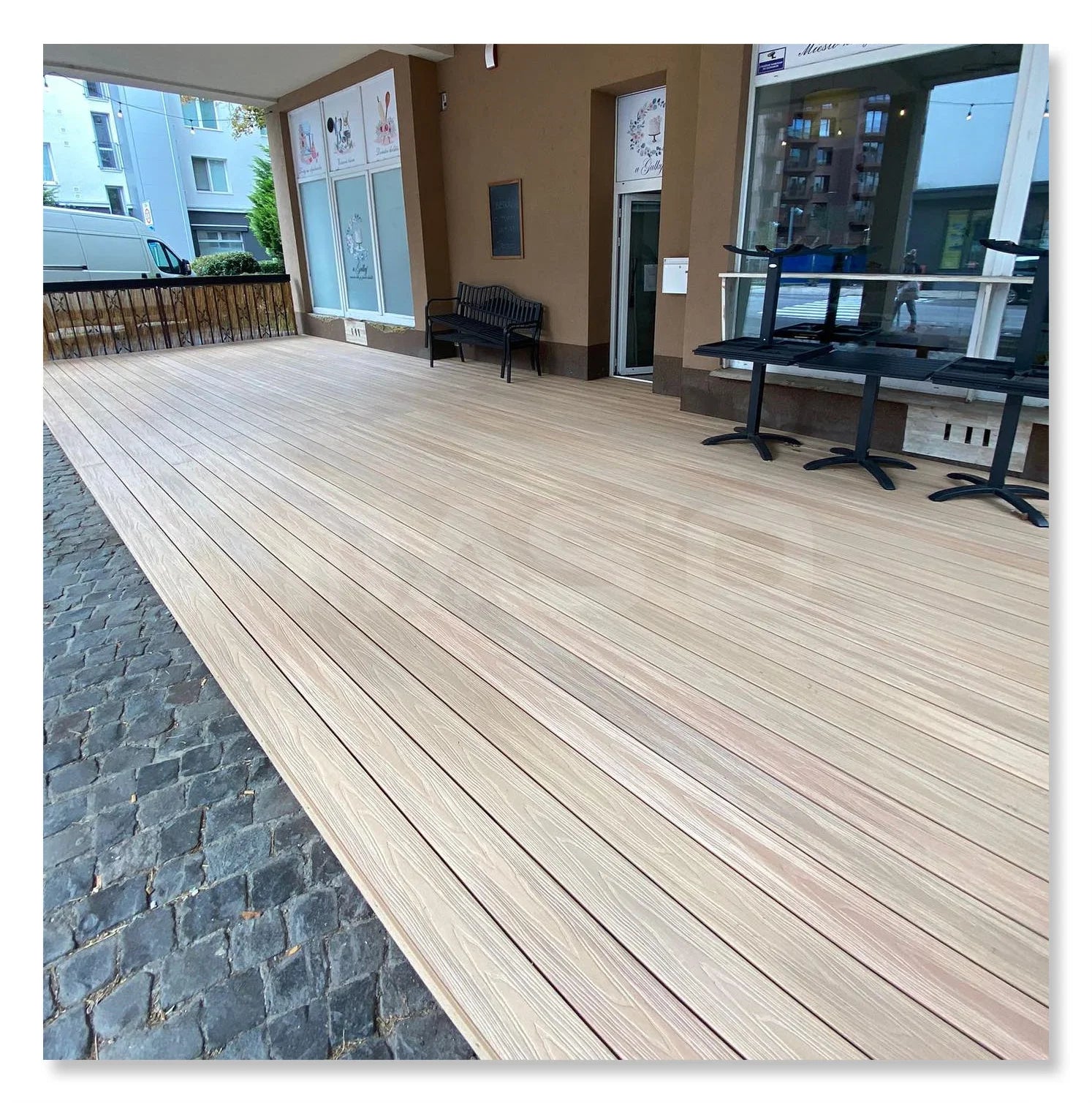 Hot Sale China European Design Exterior Fireproof Waterproof Wpc Decking Co-extrusion Smooth Surface 18mm+ Thickness Garden