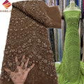 2025 High End Bridal Luxury Hand Beaded Fabric French Tulle Lace 3D Embroidery Sequins Tulle Mesh Lace Fabric for Wedding Dress