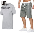 Clearance Sales Men Summer Tracksuit Set - Breathable Short Sleeve T-Shirt & Elastic Waist Shorts (Sportswear for Gym/Running)