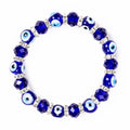 Fashion Jewelry 18K Gold Plated Blue Handmade Evil Eye Glass Beaded Women's Wedding Bracelet