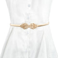 Women's Slim Metal Belt with Gold Alloy Quick Release Buckle 2cm Width 100cm Length