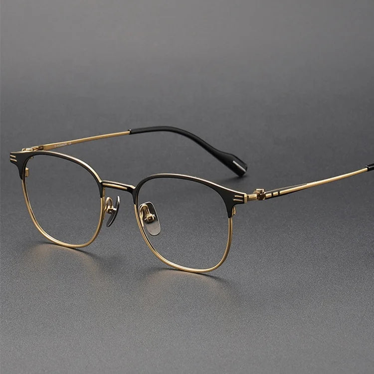 2024 Vintage Blue Light Titanium Optical Frames Women's Half Rim Eyeglasses Adjustable Eye Glasses Solid Spectacle Eyewear