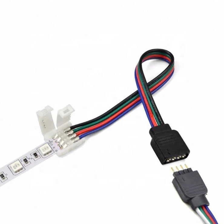 RGB Solderless Connector 4P Female Head to RGB Solderless Buckle Solderless Buckle to 4PIN Female Head Cable