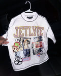 OEM Custom Print Oversized Boxy Polyester Football Jersey Heat Transfers for Rhinestone T-shirts Retro American Jersey