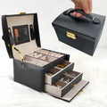 Luxury Portable Travel Jewelry Organizer Large Capacity Drawer Box Fashionable PU Leather Storage Case Wholesale for Pack Usage