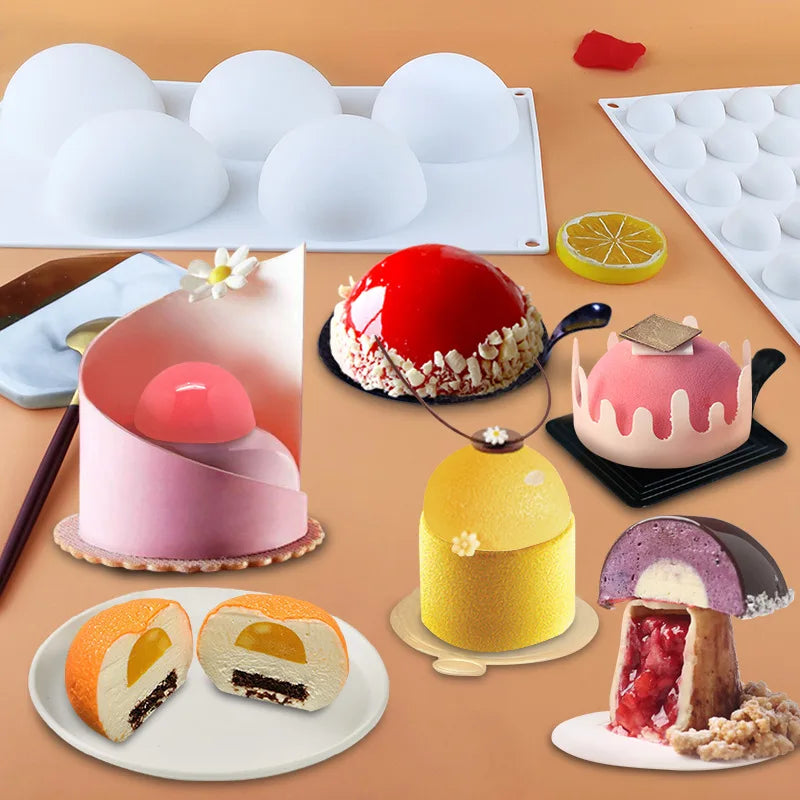 3D Non-Toxic Reusable Eco-Friendly Silicone Fondant Dessert Baking Molds for Mousse Cake Pastry