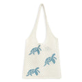 Summer Rusebale Turtle Hollow Knitted Women Shoulder Tote Bag Washable Knit Beach Bag Crochet Mesh Shopping Bag