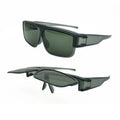 Stylish Designer Full-Rim Optical Glasses with 503 Square Wear Flip-Up Sunglasses Featuring Blue Round Polarized Lenses