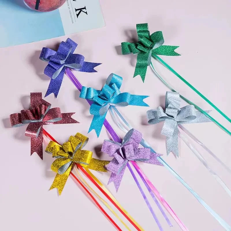 Small Size Gift Box Bow Tie Pull Ribbons Pull Flowers for Birthday Presents Decoration Gifts Packing Bow Decor Party Supplies