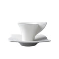 New Creative Design Wave Espresso Mugs Saucer Sets Pure White Ceramic Tulip Cafe Latte Black Tea Teacup K-Cups Coffee Pods
