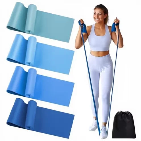 Very Light Latex Durable 1.5m*15cm Yoga Stretch Fitness Resistance Flat Band for Physical Therapy Rehab Home Gym Workout