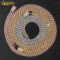 Wholesale Price 18k Gold Plated 10mm Width Brass 5A Zircon Cuban Link Chains Hip Hop Cuban Chain Necklace