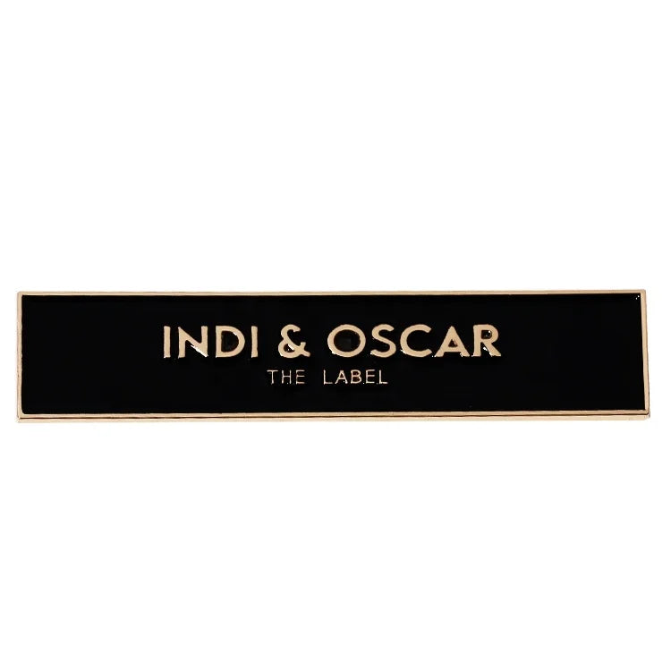 Rectangle Shape Hard Enamel Letter Bags Brand Logos Zinc Alloy Purse Accessory Metal Name Label for Wallet