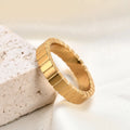 Ins Couple Ring Trendy and Non-fading Fashion Cool Style Light Luxury Ring Simple Striped square Steel Ring for Women