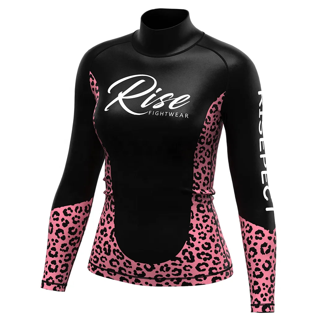Fitness Gym Workout Swim Surf BJJ MMA Rash Guard Compression Shirt for Girls