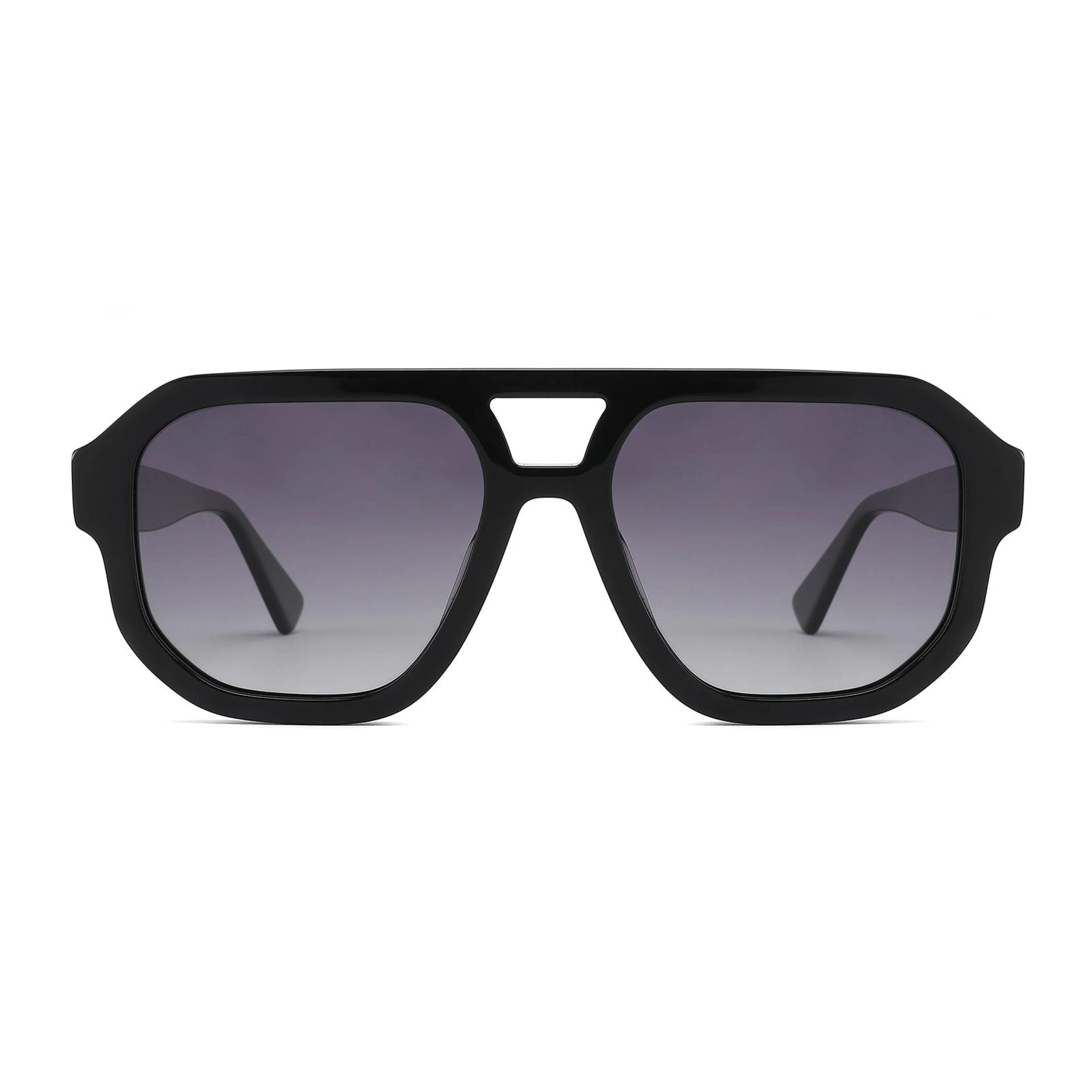 Hot Selling Fashion Vintage Italian Acetate Round Polarized Sunglasses Trendy Sun Shades High Quality Double Bridge Eyewear