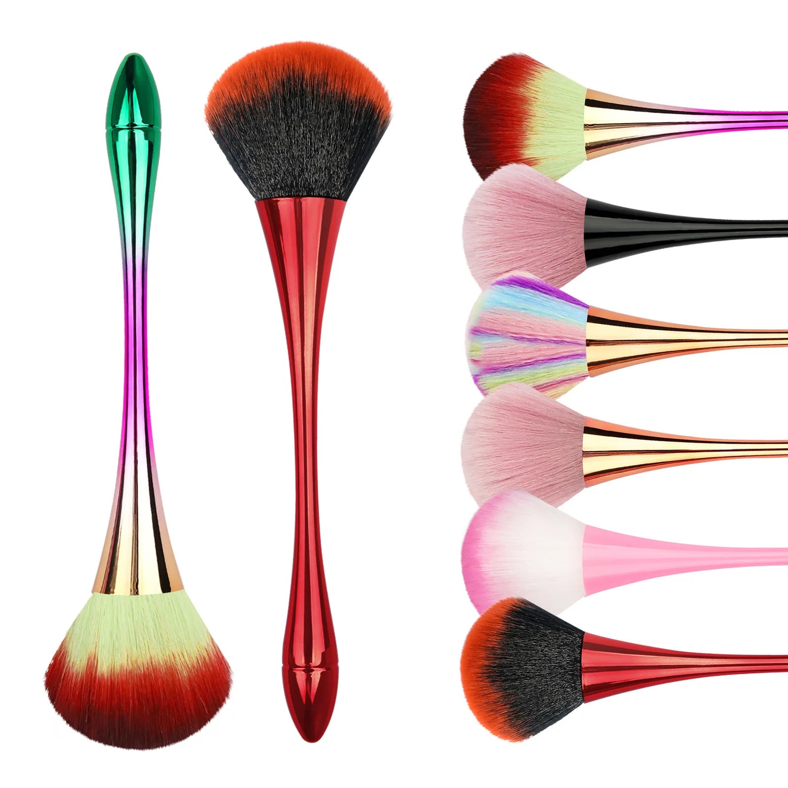 6 Styles Gold Powder Brush Professional Nail Art Make up Brush Large Cosmetic Face Cont Cosmetic Face Cont Brocha Colorete Tools