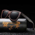 Classic Rivet Brand Design Polarized Sun Glasses New Fashion Black Bamboo Wooden Frame Sunglasses for Women and Men