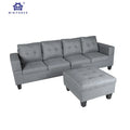 Winforce Factory Promotion Linen Fabric Sectional Sofa With Footstool Futon Sofa Living Room Luxury Corner Sofa Set