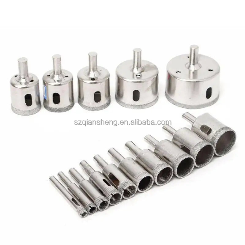 15 Piece Set Of 6-50mm Diamond Coated Drill Bit Set Glass Marble Drill Bit Hole Opener