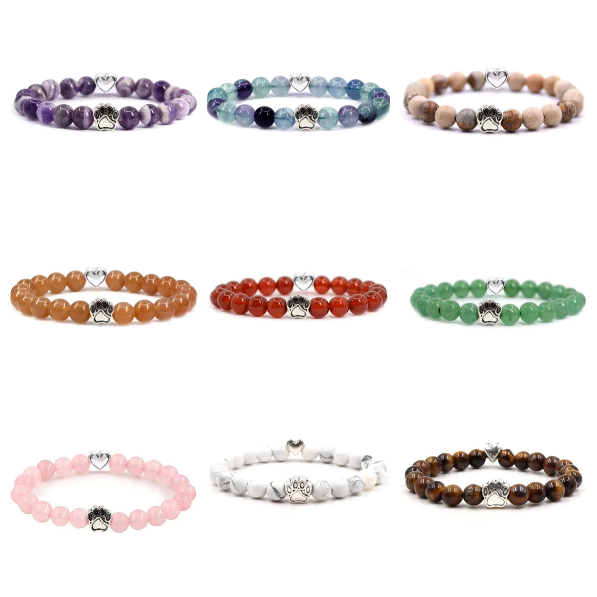 Exquisite Cat Claw Gem Bracelet Handmade Natural Gem Beads Alloy Love Cat Claw Beads Adjustable Bracelet Friendship Gift