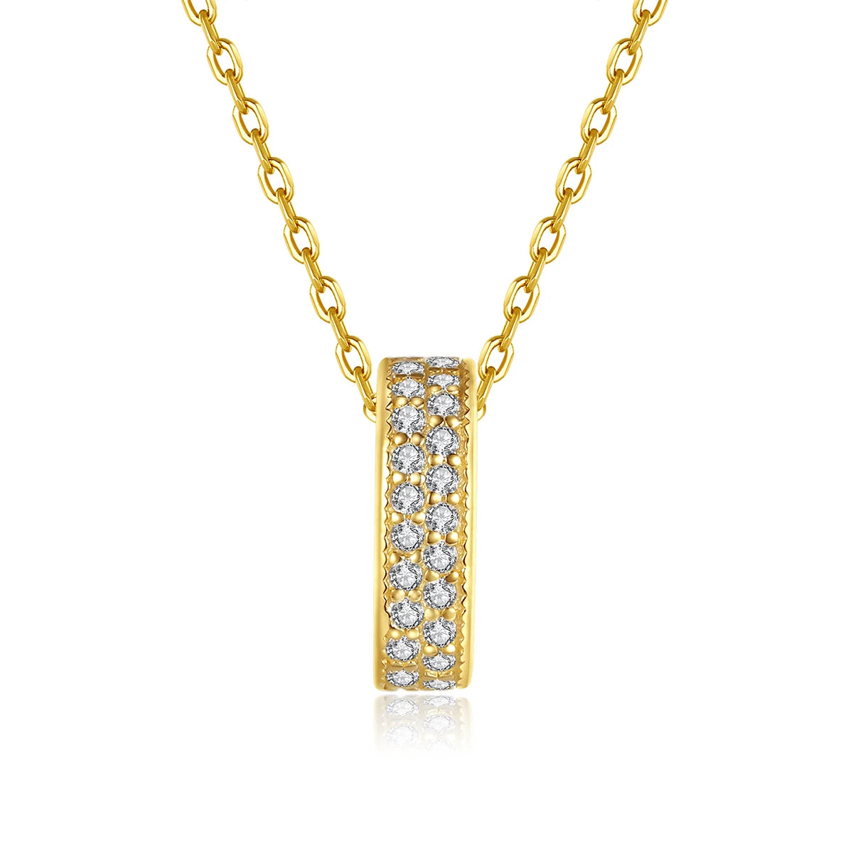 CZCITY Sterling Silver 925 Lady Trendy 2022 Fashion Vintage Male Gold Plated for Woman Cubic Zirconia Necklace