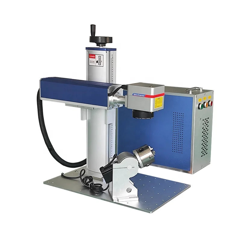 Portable 50 Watt Fiber Laser Engraving Machine CNC Laser Marker for Metal Marking Supports PLT & BMP Graphic Format Air Cooling