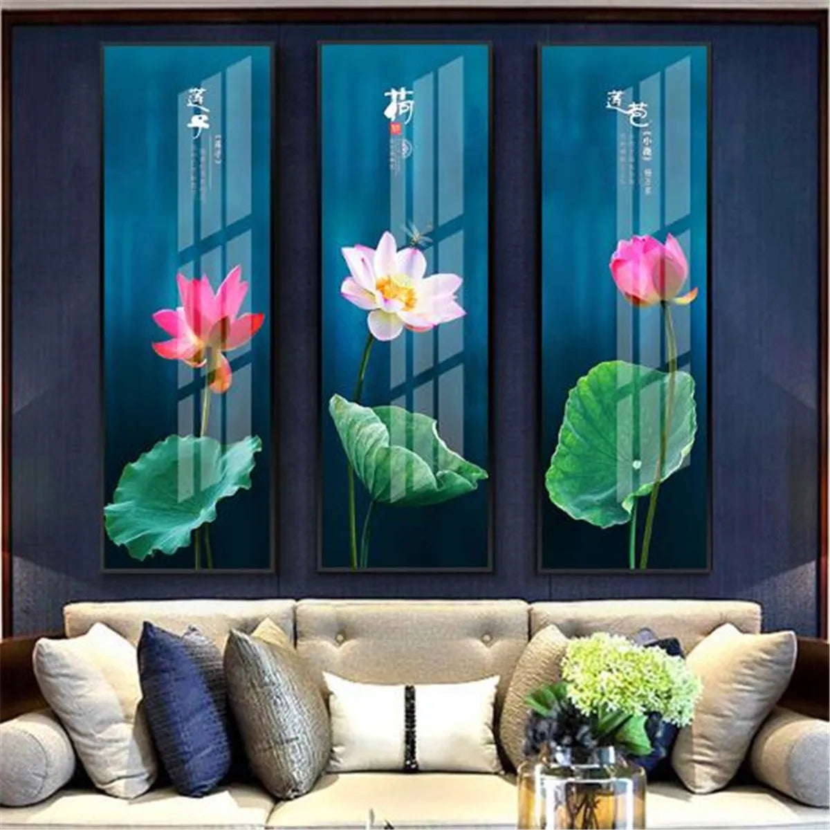 Lotus Flower Poetry Landscape Canvas Poster Picture Wall Home Art Decor Unframed