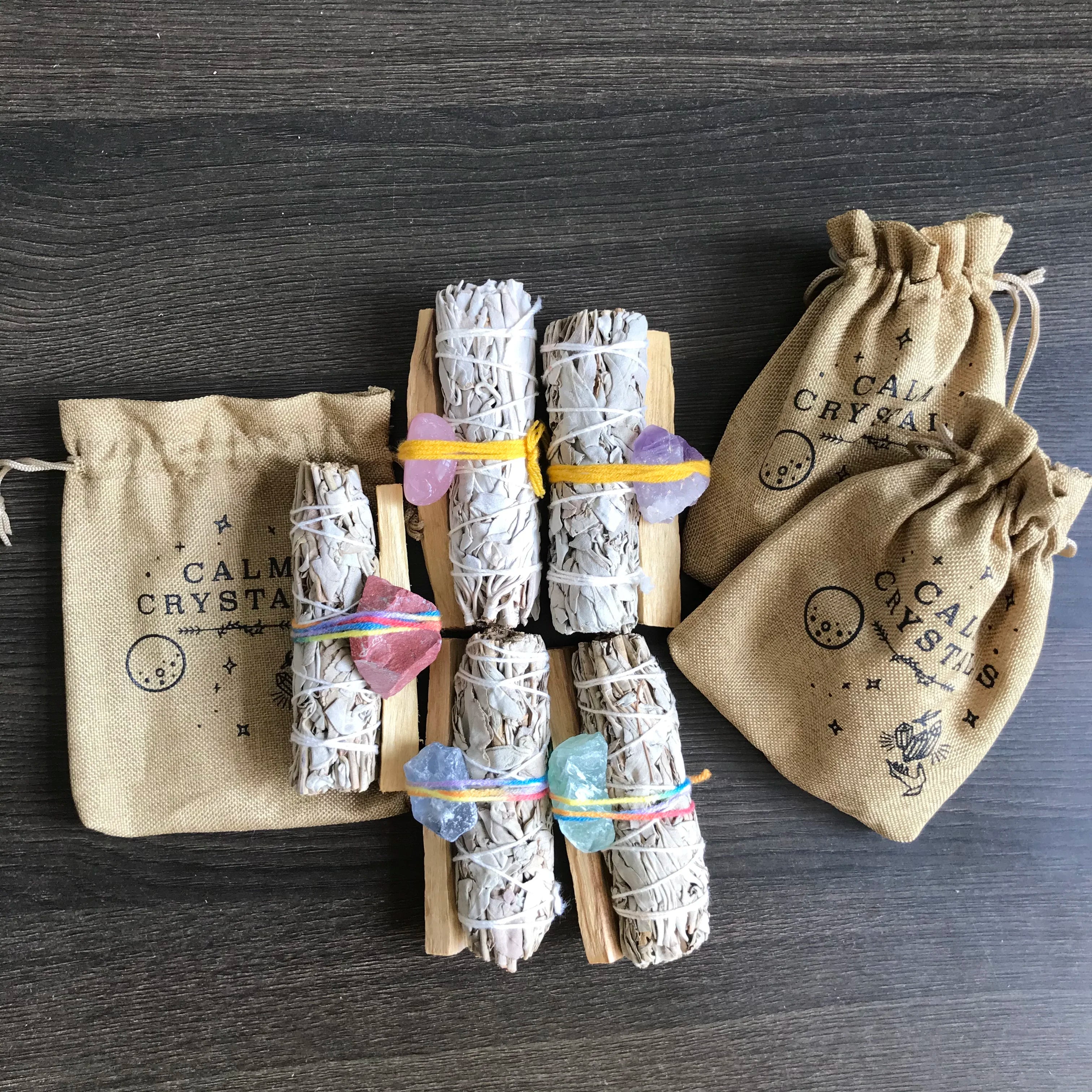 I020 Hot Sale Aromatic Wood White Sage and Palo Santo Smudge and Red Jasper Kits