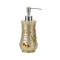 Luxspire Design High End Eco-Friendly Resin Lotion Dispenser Refillable Shampoo Container Blessing Words Embossment Flower Hand