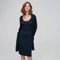 Women's Elegant Solid Pattern Two-Piece Outfit Versatile Knit Dress Cardigan Set for Formal & Casual Summer Autumn Outings