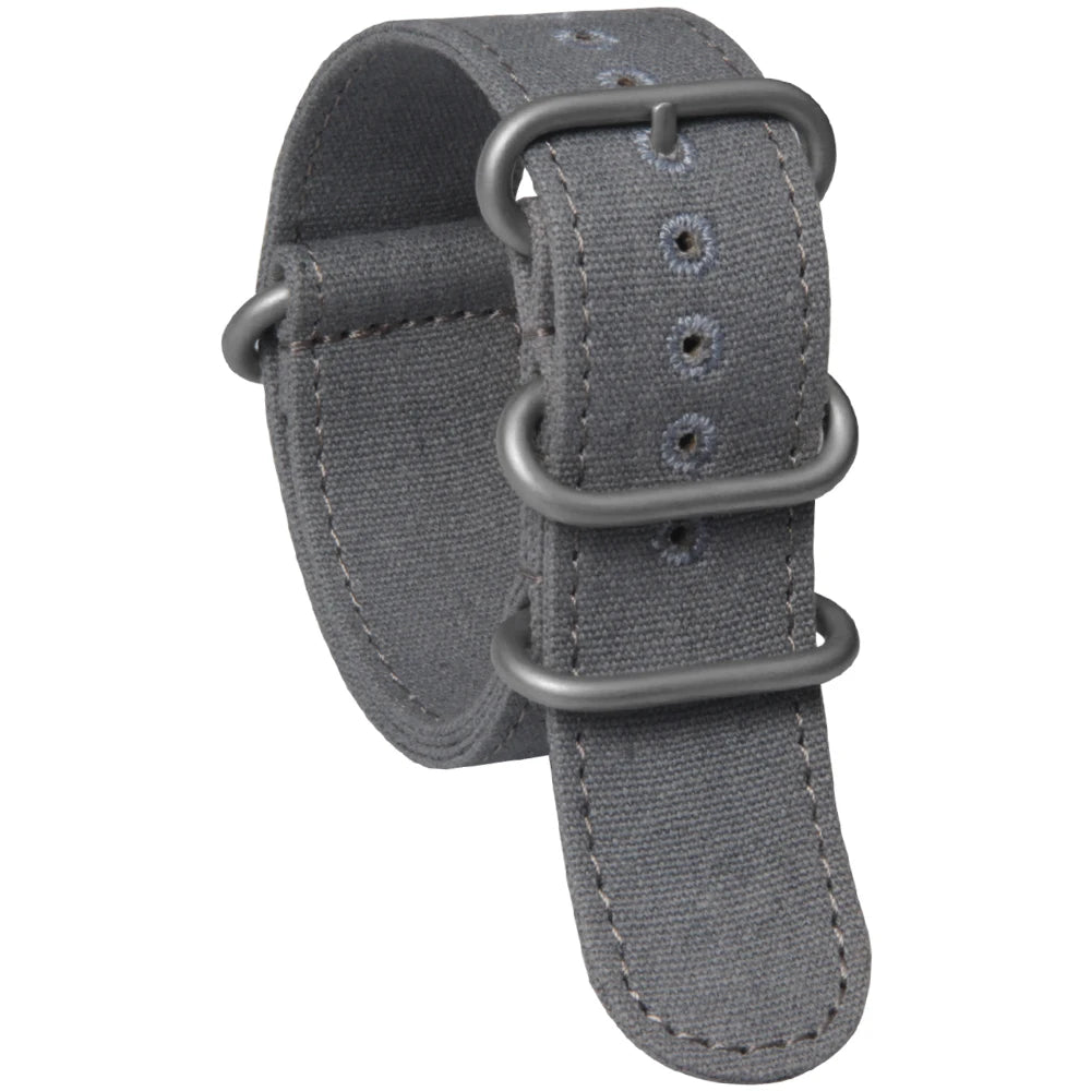 Hot Sale Luxury 20mm 22mm Adjustable Wristbands Durable Canvas Watch Strap with Embroidery Holes and Sailcloth Design