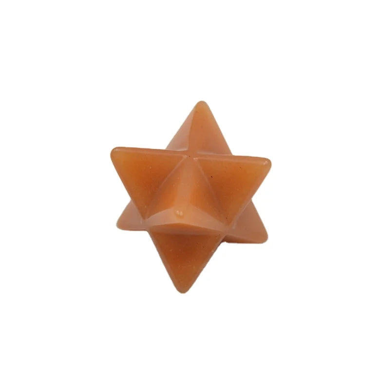 2026 Wholesale Lot 17pcs Red Aventurine Multi-Color Carved Gemstone 1 Inch Merkaba Star Healing Sacred Geometry Chakra Stone