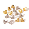 Jachon PVD 18k Gold Wholesale Stainless Steel Jewelry  love Heart Shape Earrings Stud for Women Fine Jewelry Earrings