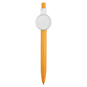 Wholesale Newest Promotional Plastic Push Action Ballpoint Pen 25mm Button Badge Ball Pen Custom Logo Promotional Gifts BB010