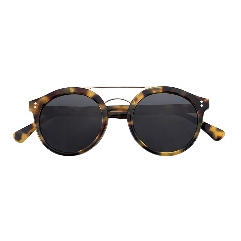 Designer New Black Lens Double Bridge Acetate Fiber Frame Sunglasses for Women