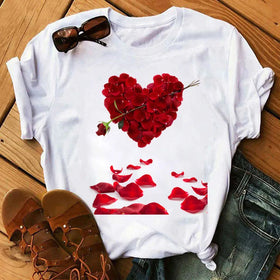 Cakes Printed Pattern Street Fashion Cheap T-shirt Women's Tops Tee Heart Plussize Girls Sexy Vintage Clothing Short-sleevedCake