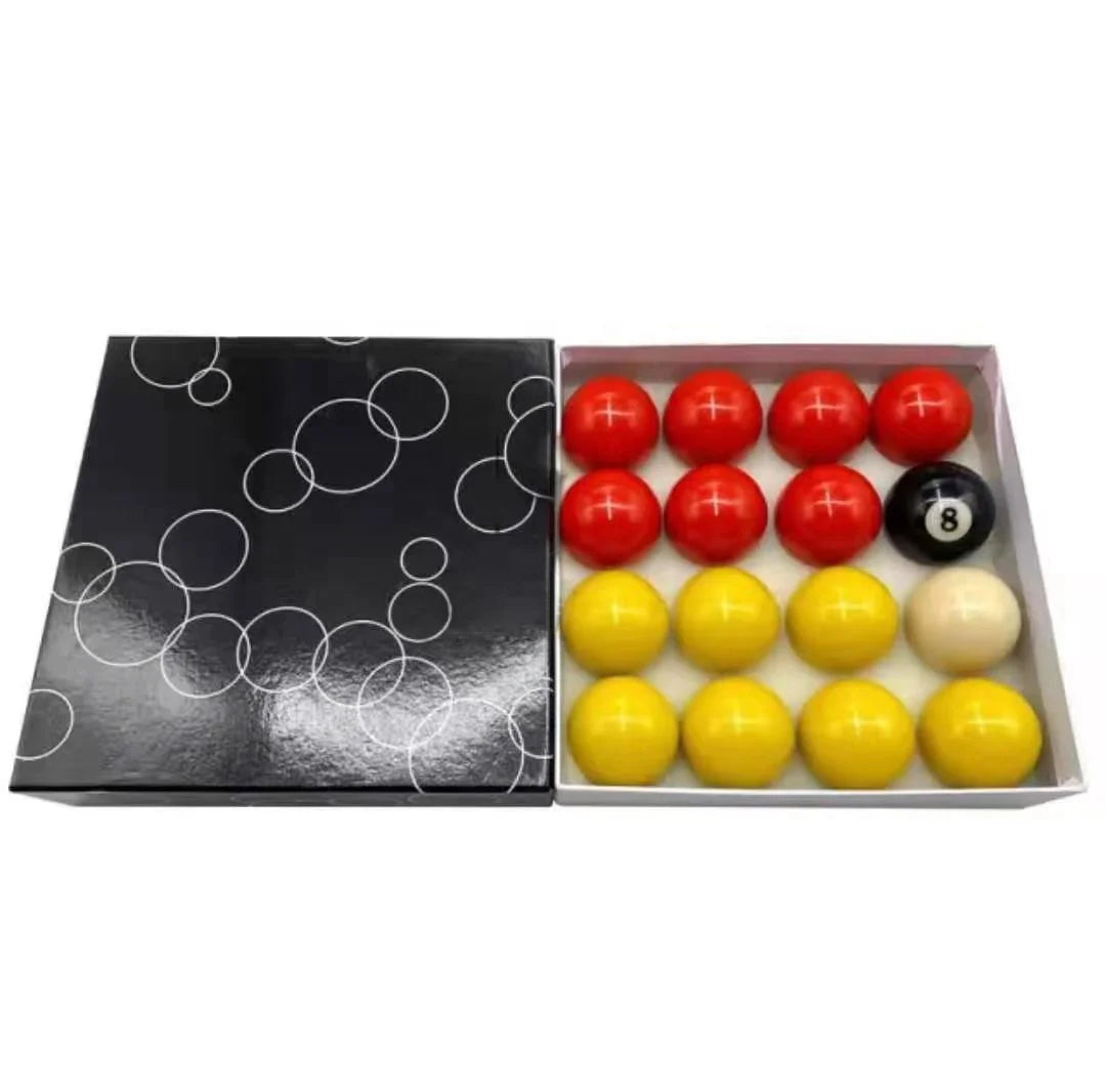 Black Box Packing Red Yellow 16 Pieces Billiard Pool Ball Set 57.2mm Pool Ball for Indoor Gym Games