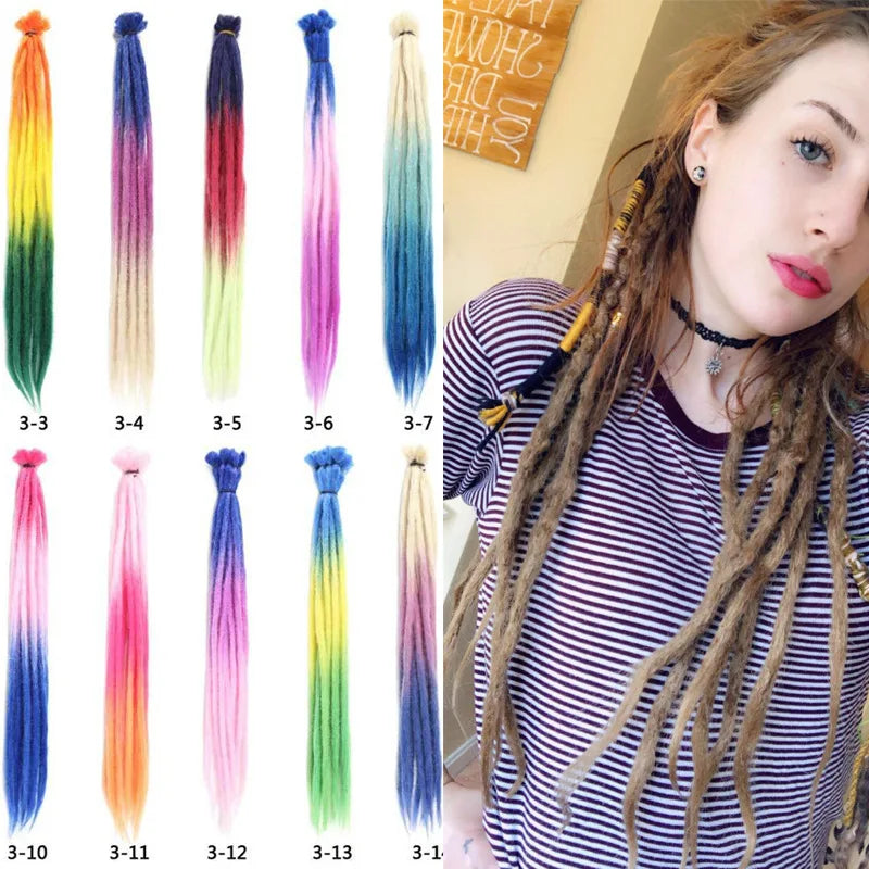 24inch Ombre 3tones Synthetic African Reggae Dreadlocks Cross High Temperature Silk Crochet Dreadlocks Wig