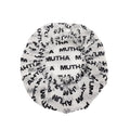OEM Custom Design Eco-Friendly Transparent Letter Printed Plastic Shower Cap with Silk Bonnets for Women Waterproof Simple Style
