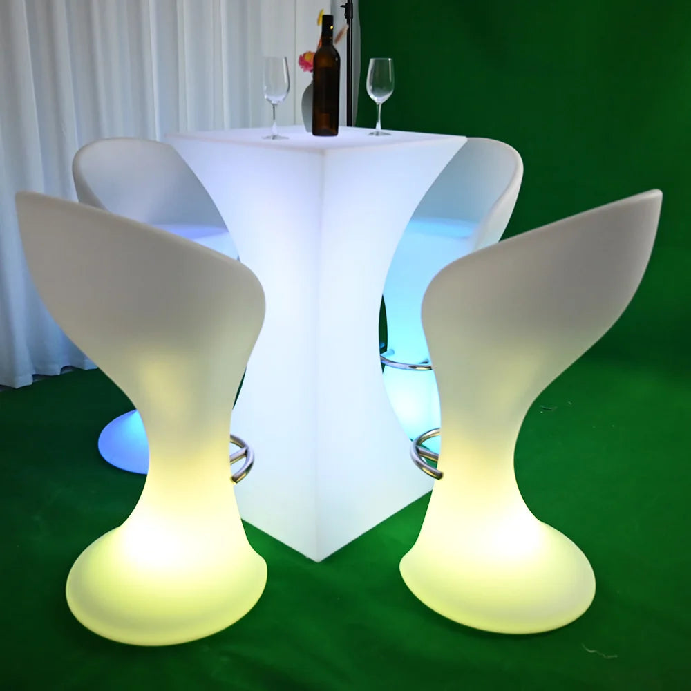 Modern LED Cocktail Table Metal Bar Furniture for Outdoor Events Home Bars Hotels Supermarkets Parks