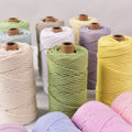3MM/4MM/5MM/6MM Single Strand Single Twisted Natural Cotton Cord Macrame Crafts DIY Yarn 48 Colors