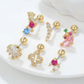 Durable Titanium Posts Colorful Zircon Stud Earrings Safe for Sensitive Ears Ideal for Everyday Use