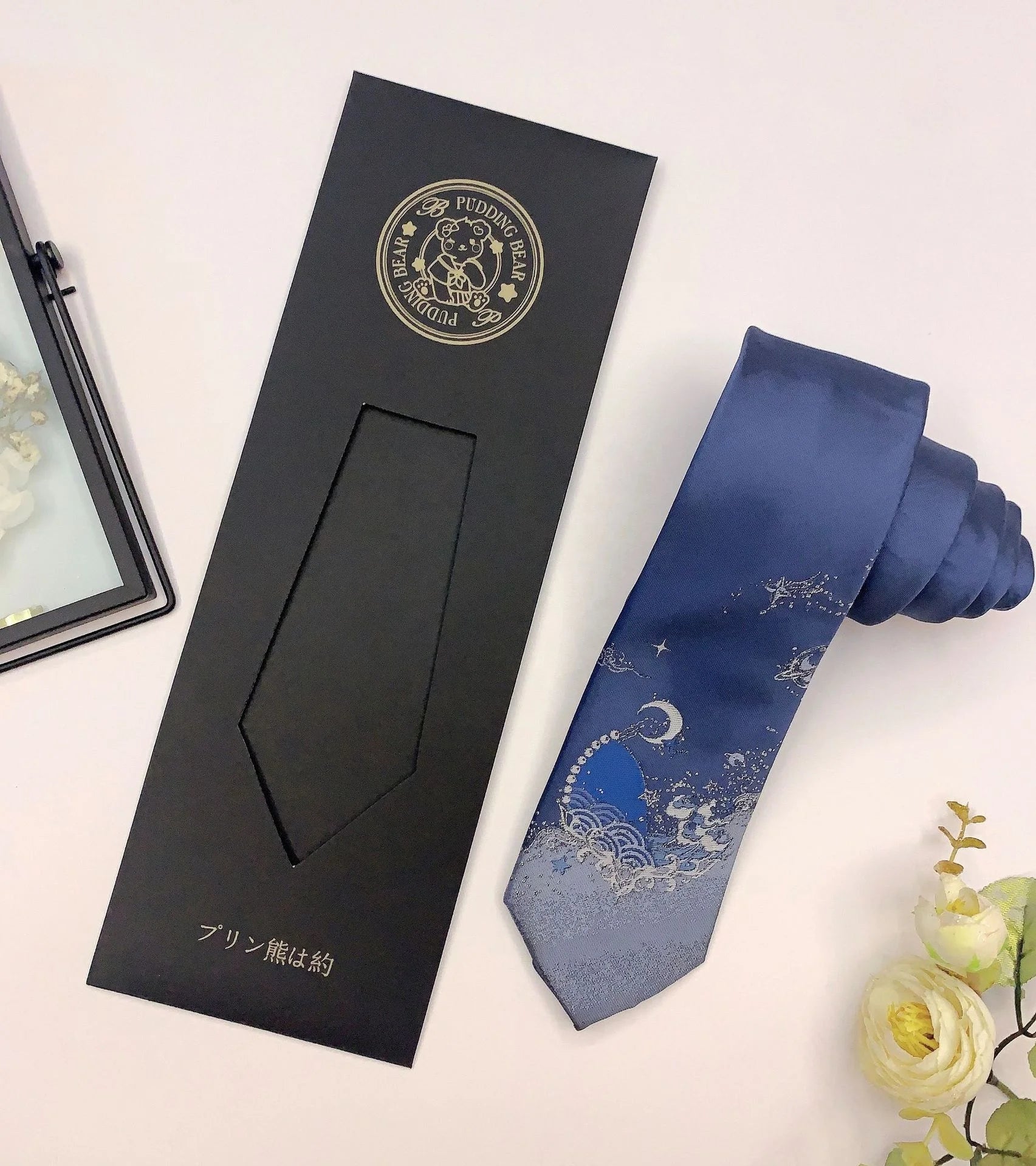 Custom Logo Kraft Paper Men's Necktie Packaging Envelope Style Clear PVC Window with Ribbon Craft Paper Bags