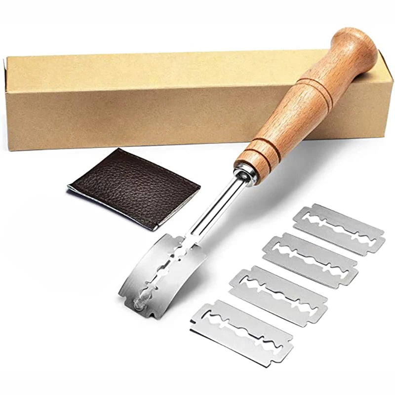 Lame Bread Tool Blade Slashing Tool Cutter Knife Stainless Steel Home Bakers Scoring Wooden Handle Bread Lame